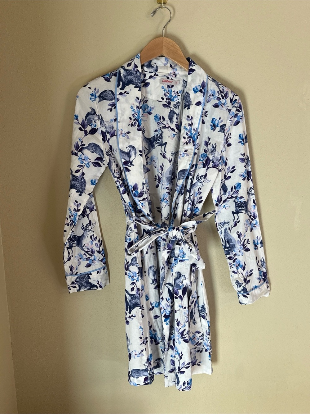 Cath Kidston Floral Woodland Cotton Dressing Gown Robe Cottagecore Size XS
